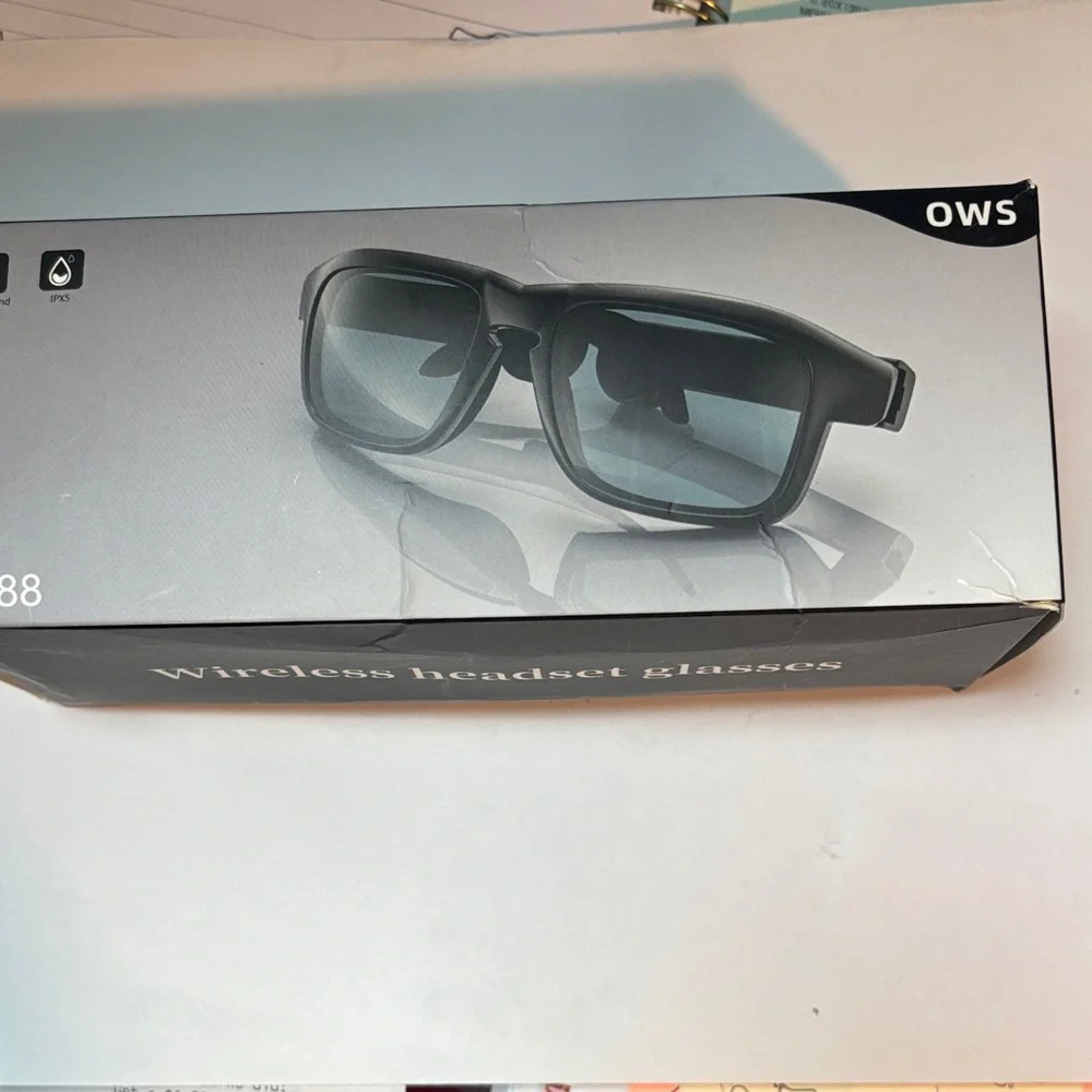 Black Wireless Headset Glasses